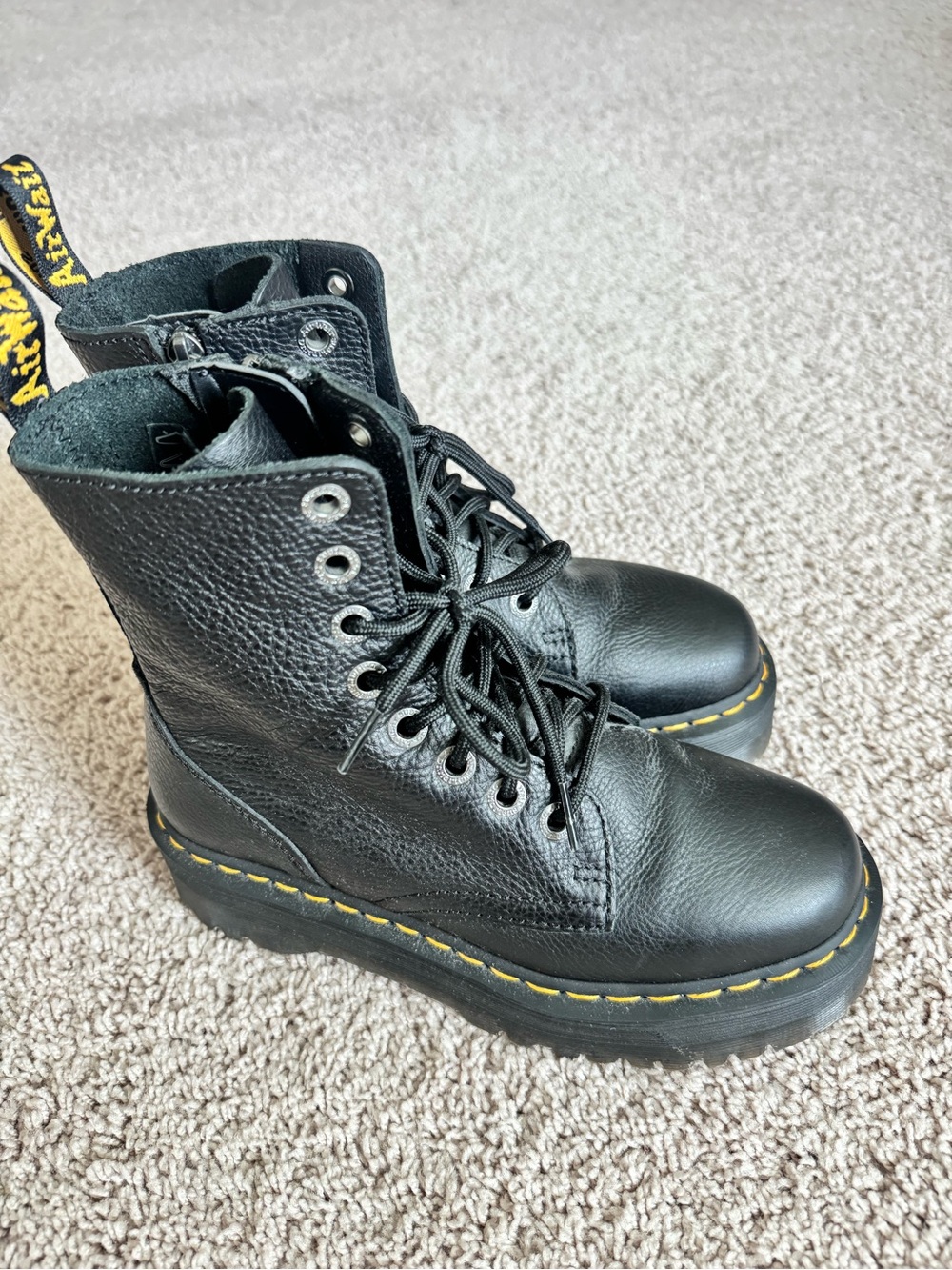 Dr. Martens JADON lll 
Pisa Leather Platform Boots BLK 7